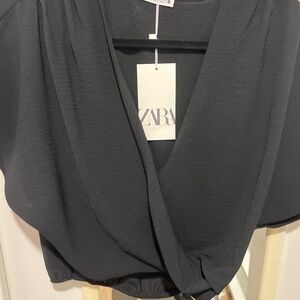 Zara black short sleeve top